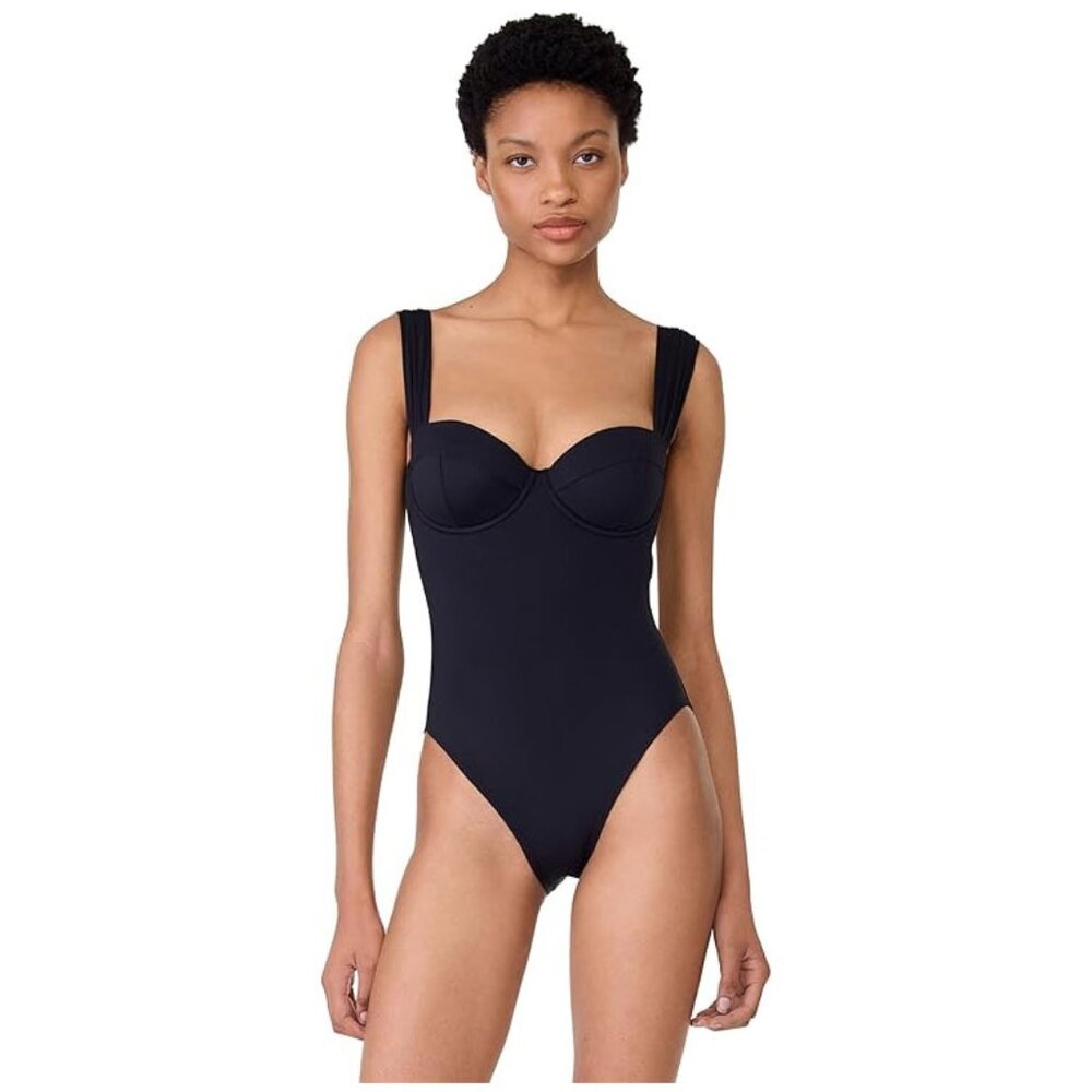 Kate Spade New York Smocked Underwire One Piece Swimsuit